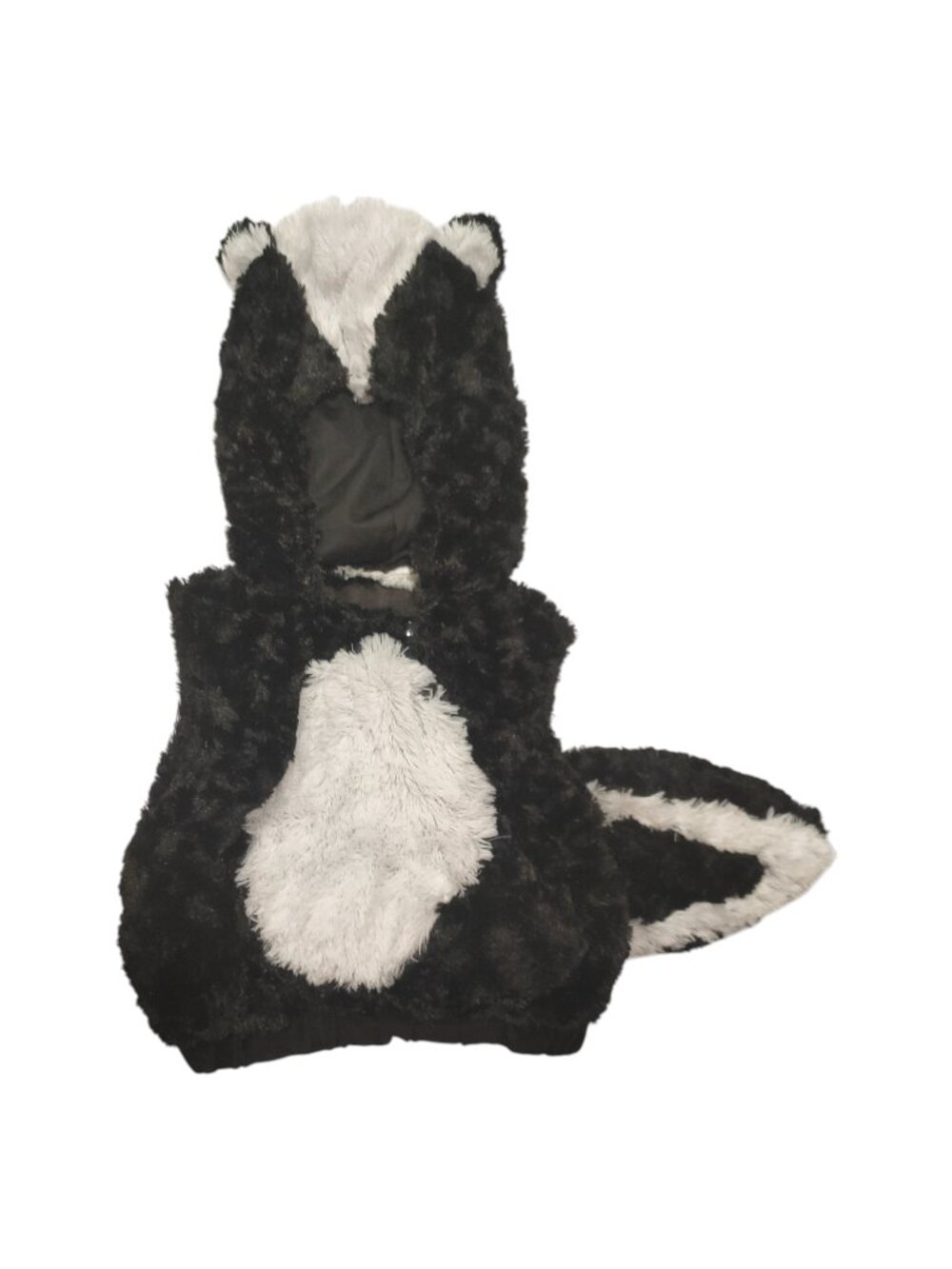 Walmart Infant Skunk Costume Top with Hood and Tail Size 12-18M